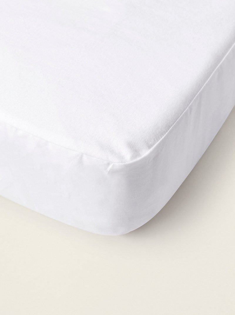 Sábana bajera 2 en 1 y protector de colchón impermeable 60x120 cm Blanco - Kiabi