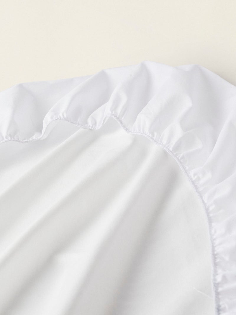 Sábana bajera 2 en 1 y protector de colchón impermeable 60x120 cm Blanco - Kiabi