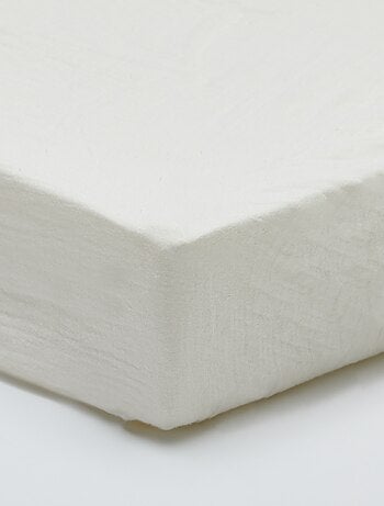 Sábana bajera ajustable 1 persona (70x140) en doble gasa de algodón - Kiabi Home