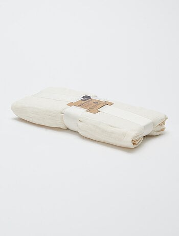 Sábana bajera ajustable 1 persona (70x140) en doble gasa de algodón - Kiabi Home