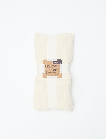 Sábana bajera individual (70 x 140 cm) de doble gasa de algodón - Kiabi Home