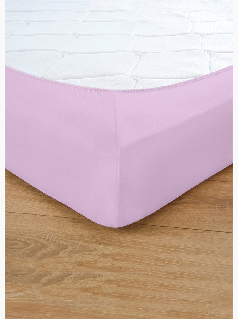 Sábana bajera ajustable de punto de algodón liso - juego de 2 - Afibel Blanco Malva - Kiabi