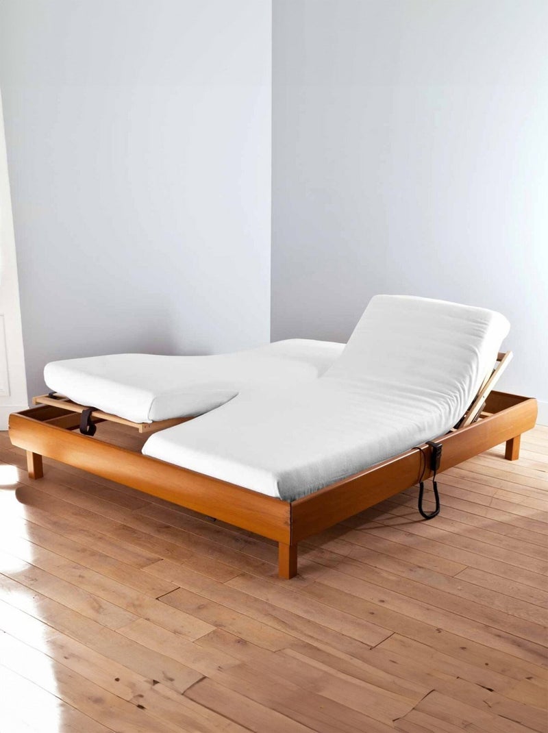 Sábana bajera ajustable doble para cama articulada - AFIBEL Azul petróleo - Kiabi