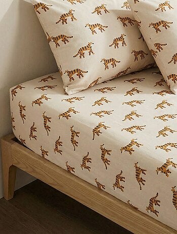 Sábana bajera ajustable individual (140x200) de algodón - Kiabi Home