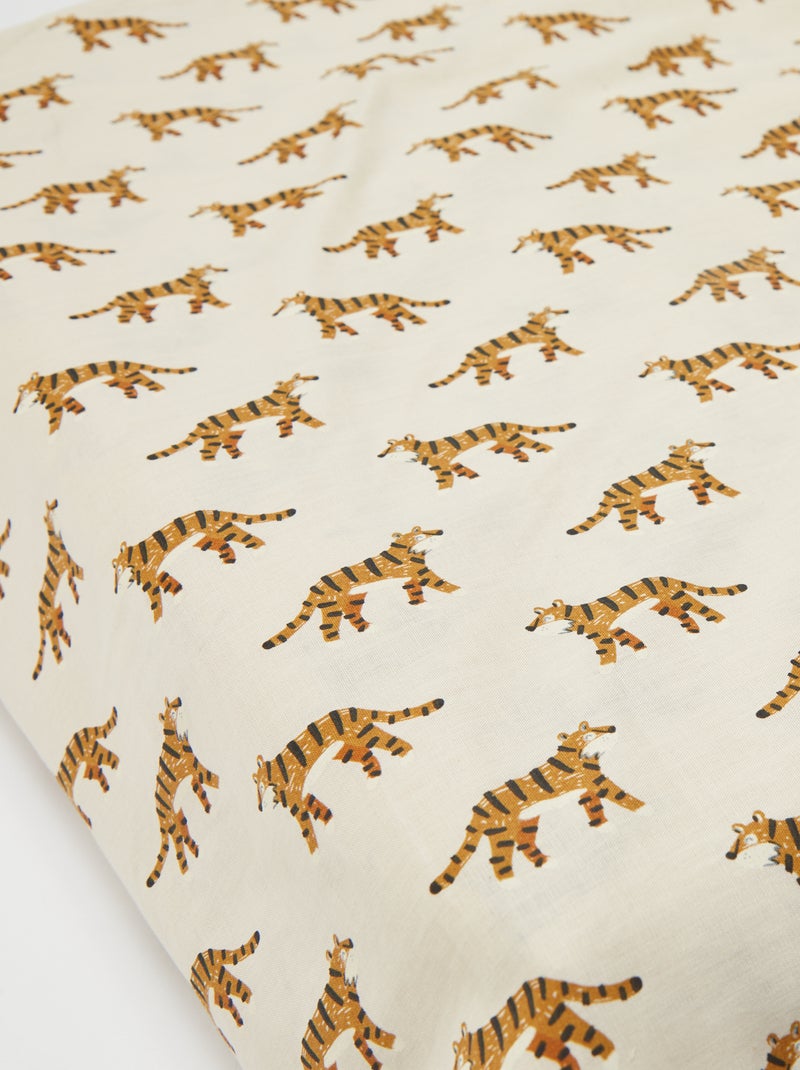 Sábana bajera ajustable individual (140x200) de algodón - Kiabi Home BLANCO - Kiabi