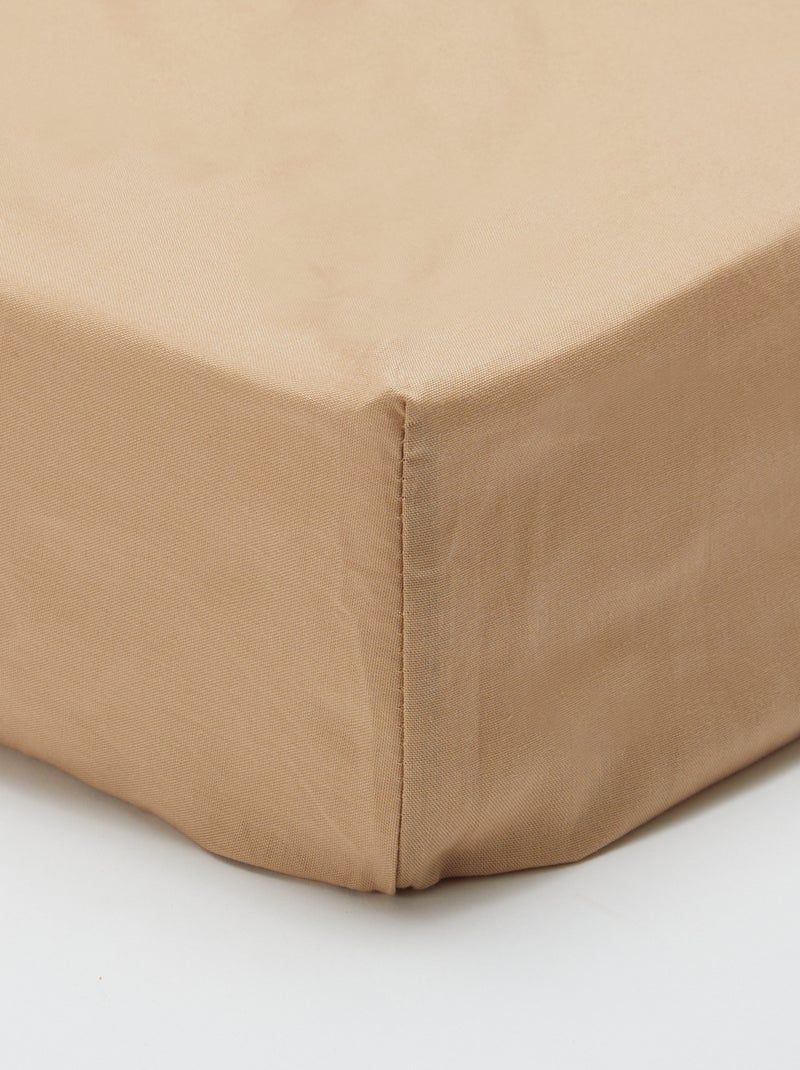 Sábana bajera ajustable individual (90x190) de algodón - Kiabi Home BEIGE - Kiabi