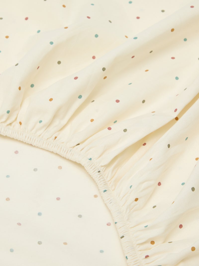 Sábana bajera ajustable individual (90x190) de algodón - Kiabi Home Beige - Kiabi