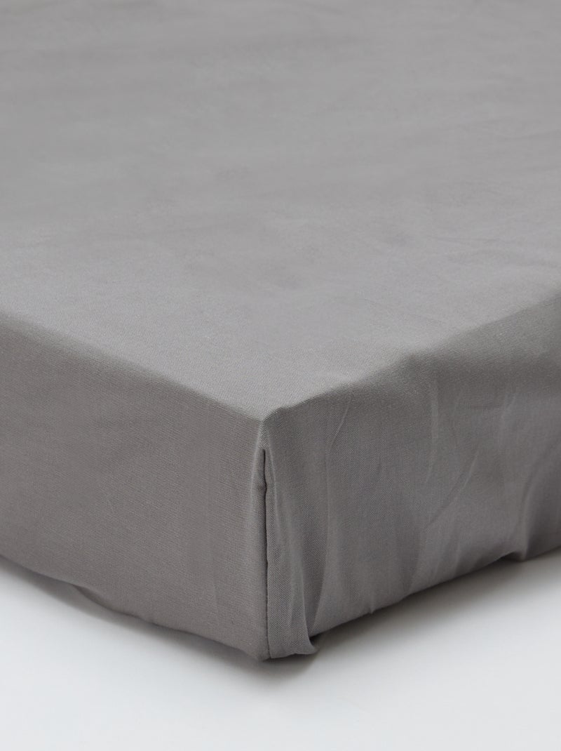 Sábana bajera ajustable para 2 personas (160x200cm) de algodón - Kiabi Home GRIS - Kiabi