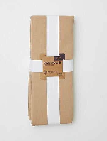 Sábana bajera ajustable para 2 personas (180x200) de algodón - Kiabi Home