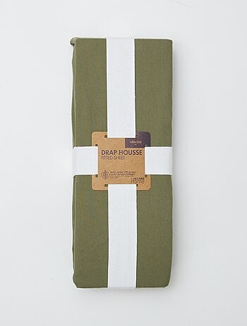 Sábana bajera ajustable para 2 personas (180x200) de algodón - Kiabi Home