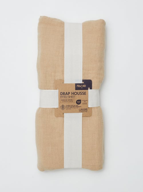 Sábana bajera ajustable para cuna (70x140) en doble gasa de algodón - Kiabi Home - Kiabi Sábana bajera ajustable para cuna (70x140) en doble gasa de algodón - Kiabi Home - Kiabi
