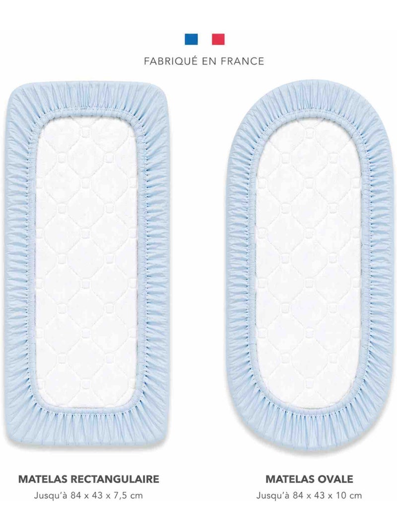 Sábana bajera ajustable para moisés en gasa de algodón | SEVIRA KIDS Azul - Kiabi