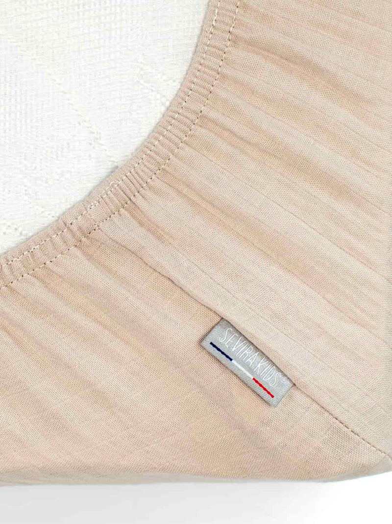 Sábana bajera ajustable para moisés en gasa de algodón | SEVIRA KIDS Beige - Kiabi