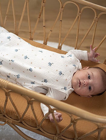 Sábana bajera ajustable para moisés en gasa de algodón | SEVIRA KIDS