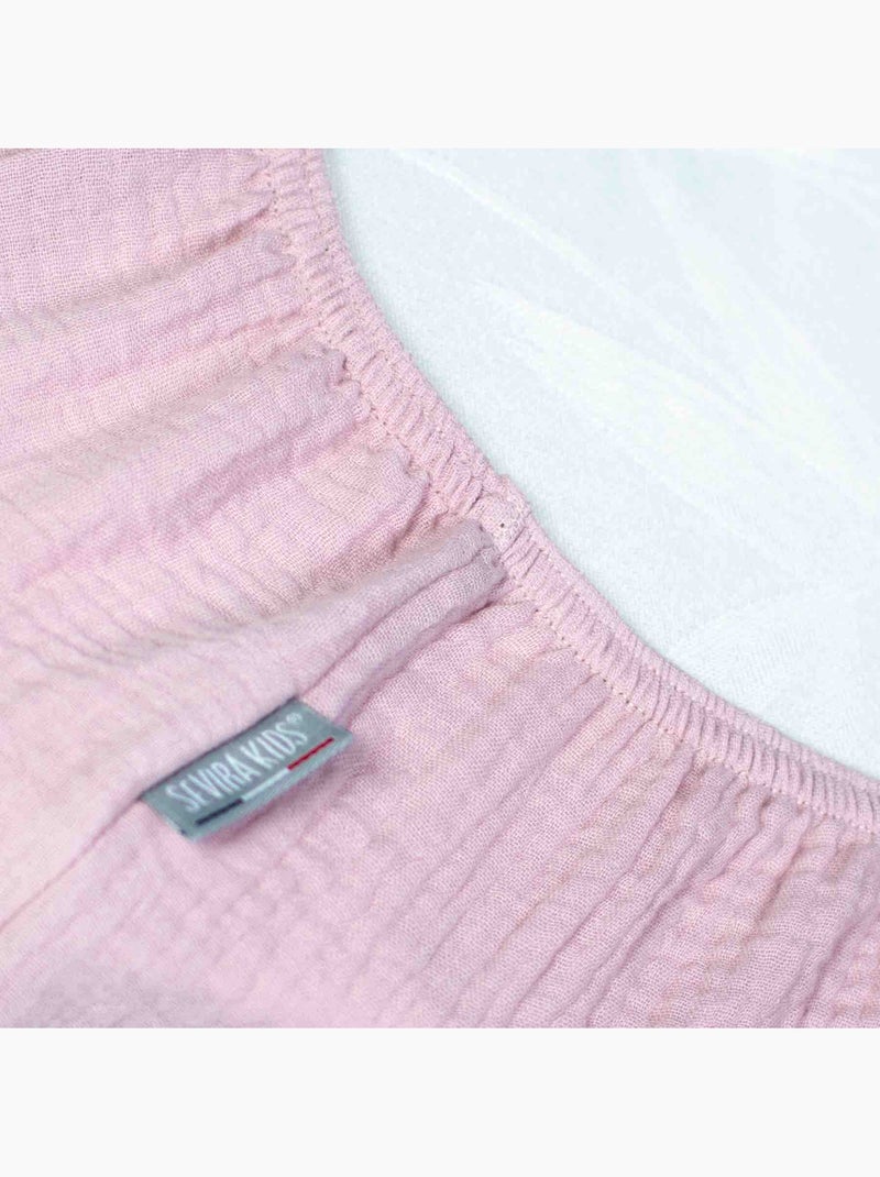 Sábana bajera ajustable para moisés en gasa de algodón | SEVIRA KIDS Rosa - Kiabi