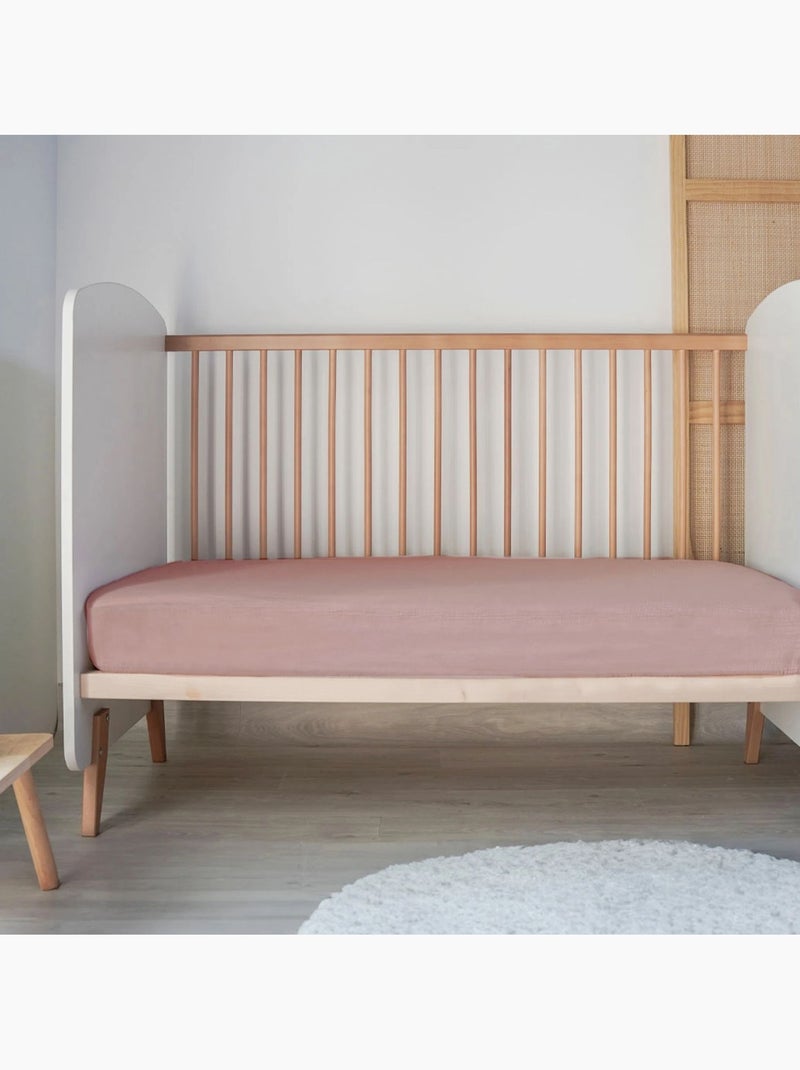 Sábana bajera baby jersey 100% algodón Rosa viejo - Kiabi