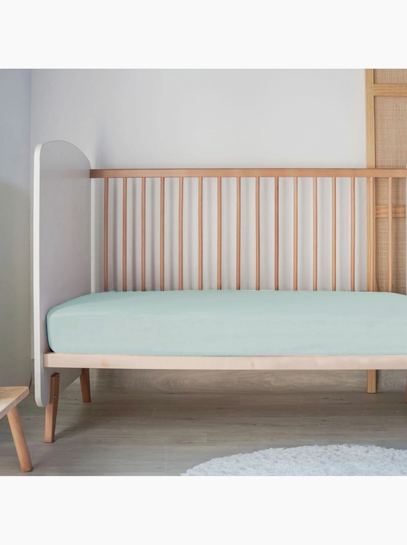 Sábana bajera baby jersey 100% algodón Verde agua - Kiabi