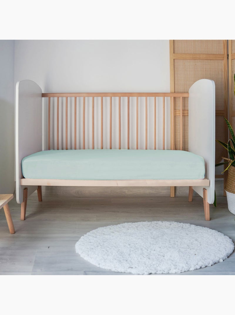 Sábana bajera baby jersey 100% algodón Verde agua - Kiabi