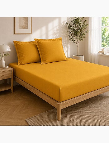 Sábana bajera calidad hotel + 2 fundas de almohada de percal 78 hilos