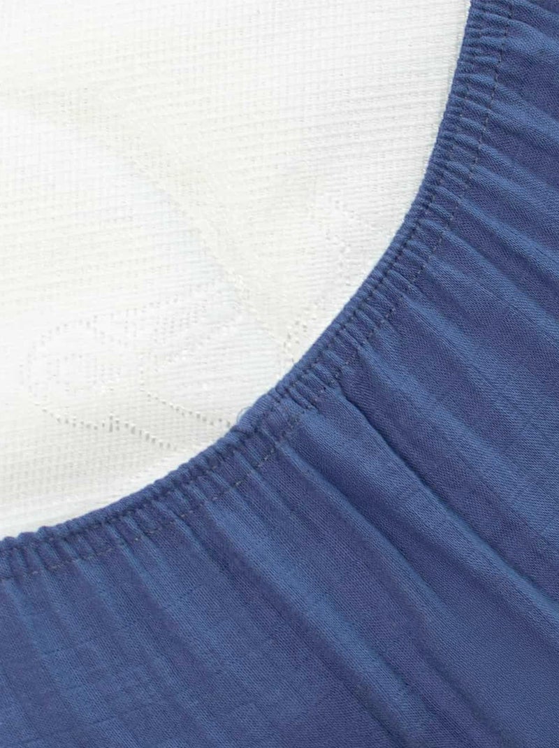 Sábana bajera capazo bebé gasa algodón | SEVIRA KIDS Azul oscuro - Kiabi