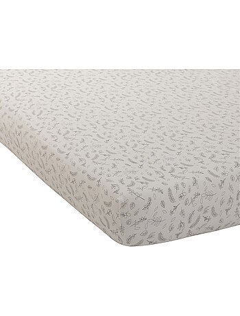 Sábana bajera con estampado de hojas