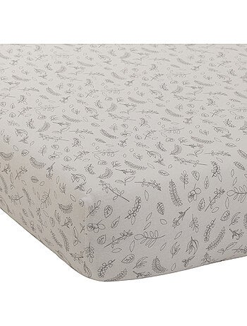 Sábana bajera con estampado de hojas