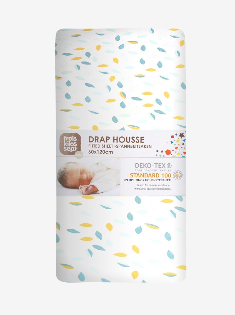 Sábana bajera cuna bebé modelo hoja Blanco - Kiabi