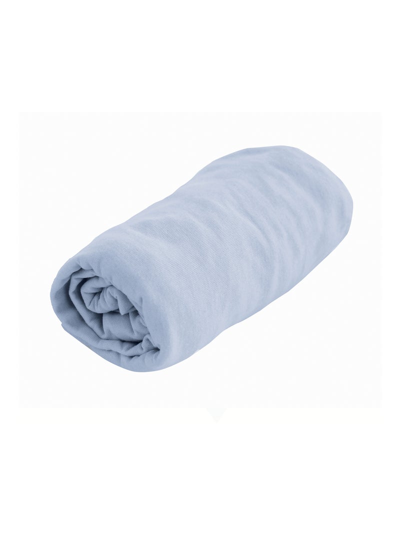 Sábana bajera de algodón certificado Oeko tex Azul grisáceo - Kiabi