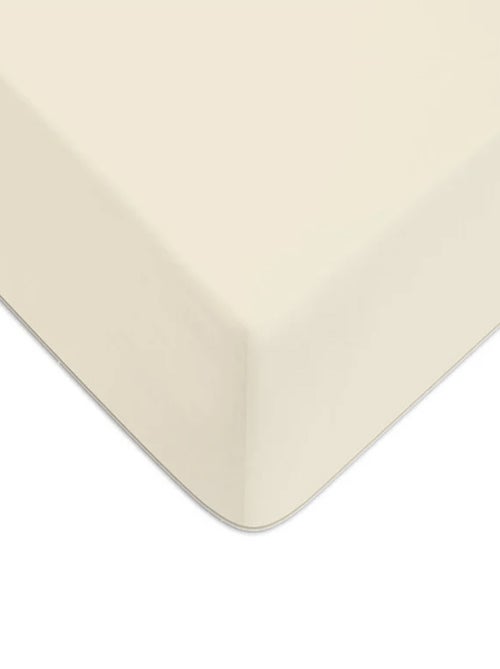 Sábana bajera de algodón de 57 hilos, lisa, con una altura de 25 cm. - Kiabi