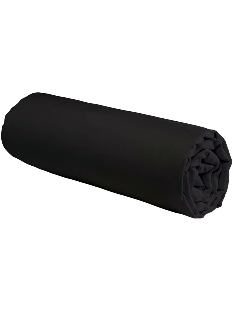 Sábana bajera de algodón de 57 hilos, lisa, con una altura de 25 cm. Negro Negro - Kiabi