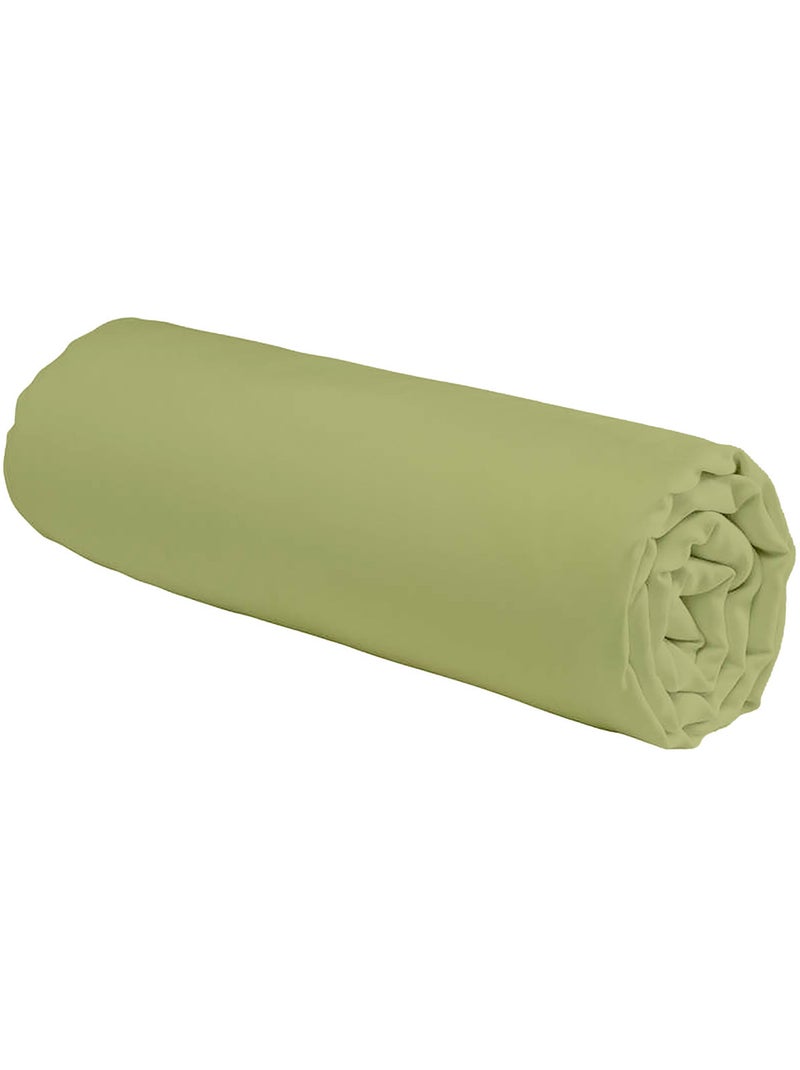 Sábana bajera de algodón de 57 hilos, lisa, con una altura de 25 cm. Verde - Kiabi