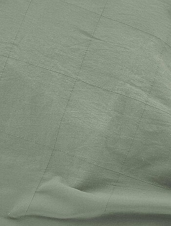 Sábana bajera de algodón lavado con estampado de cuadros jacquard