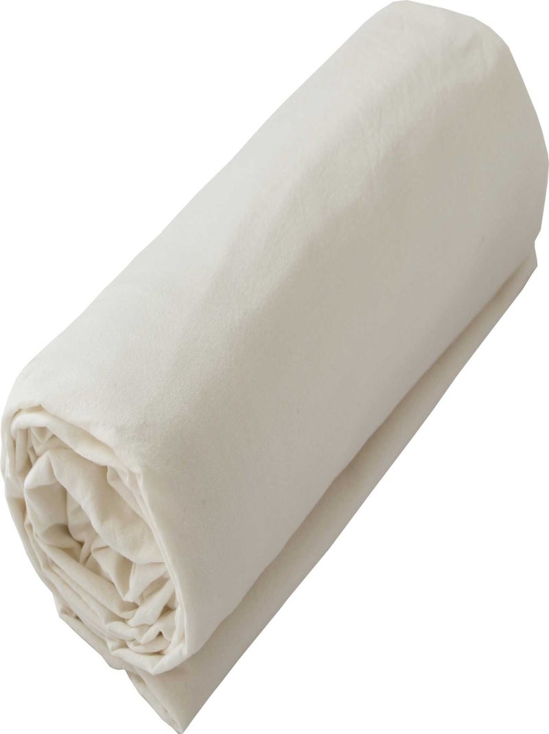Sábana bajera de algodón lavado Oekotex Beige claro - Kiabi