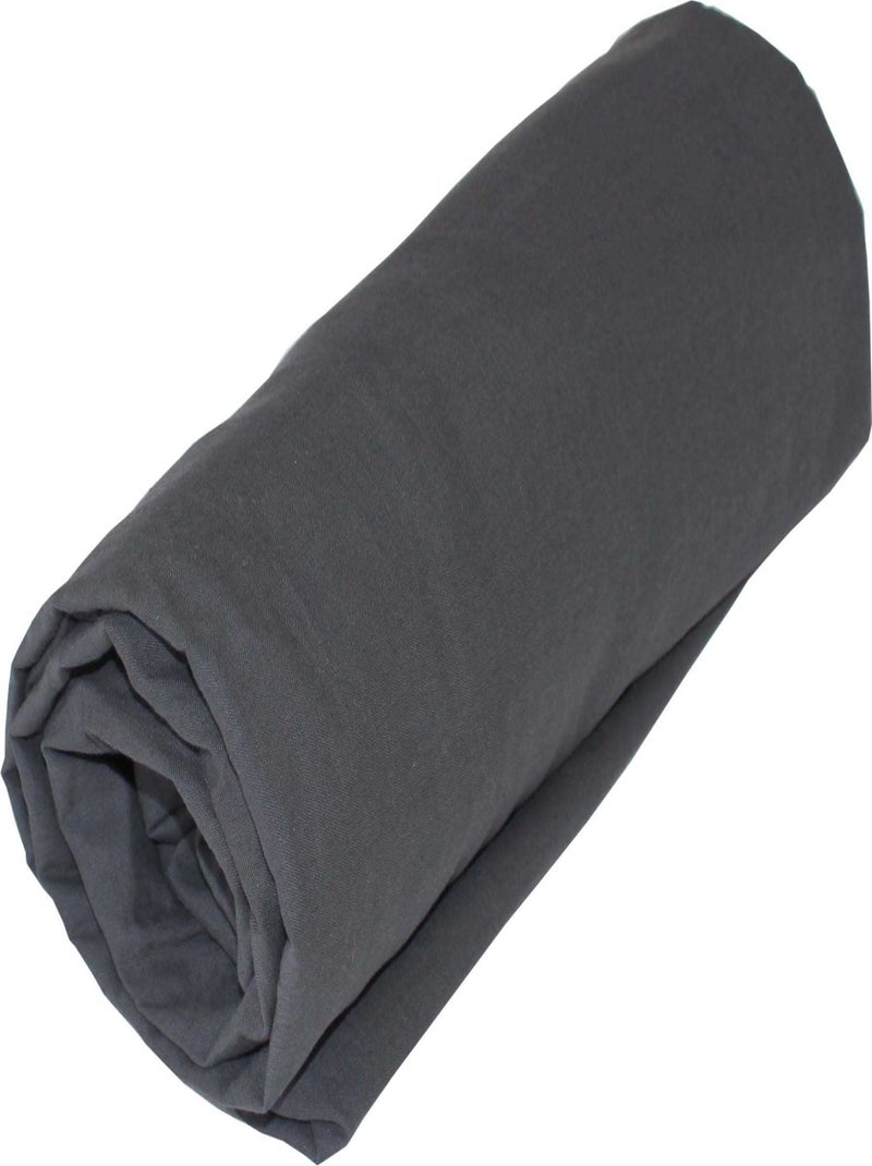 Sábana bajera de algodón lavado Oekotex Gris antracita - Kiabi