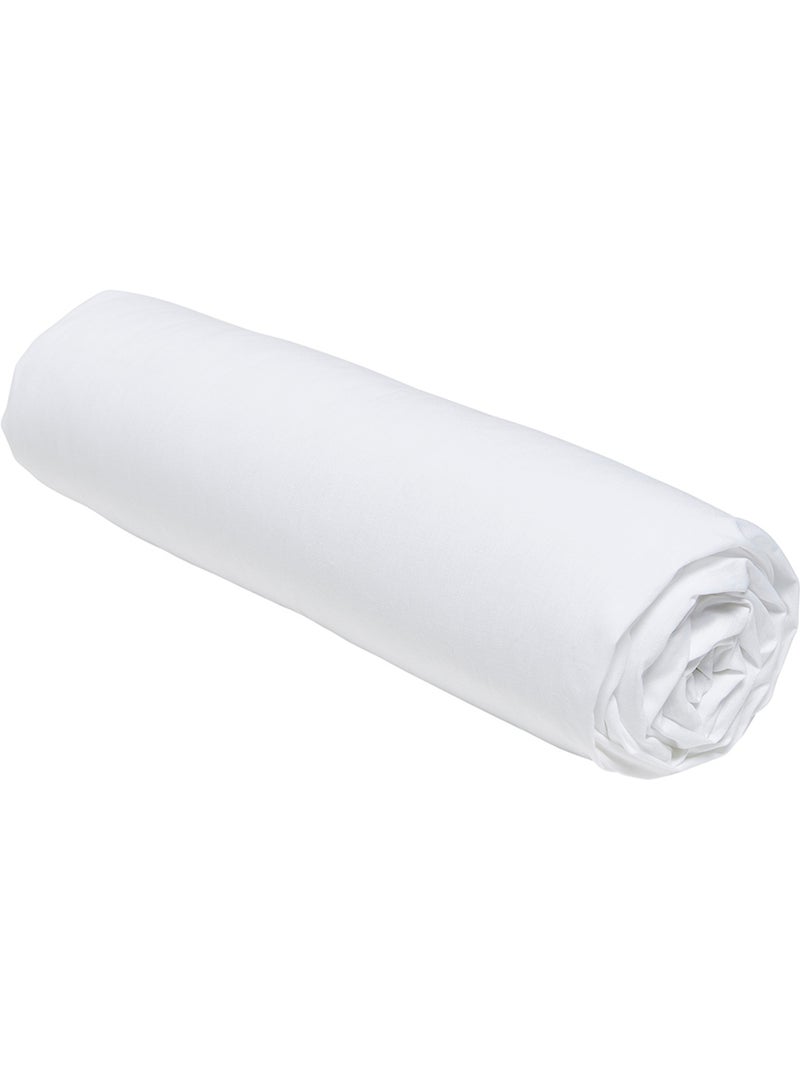 Sábana bajera de algodón lisa - Afibel Blanco - Kiabi