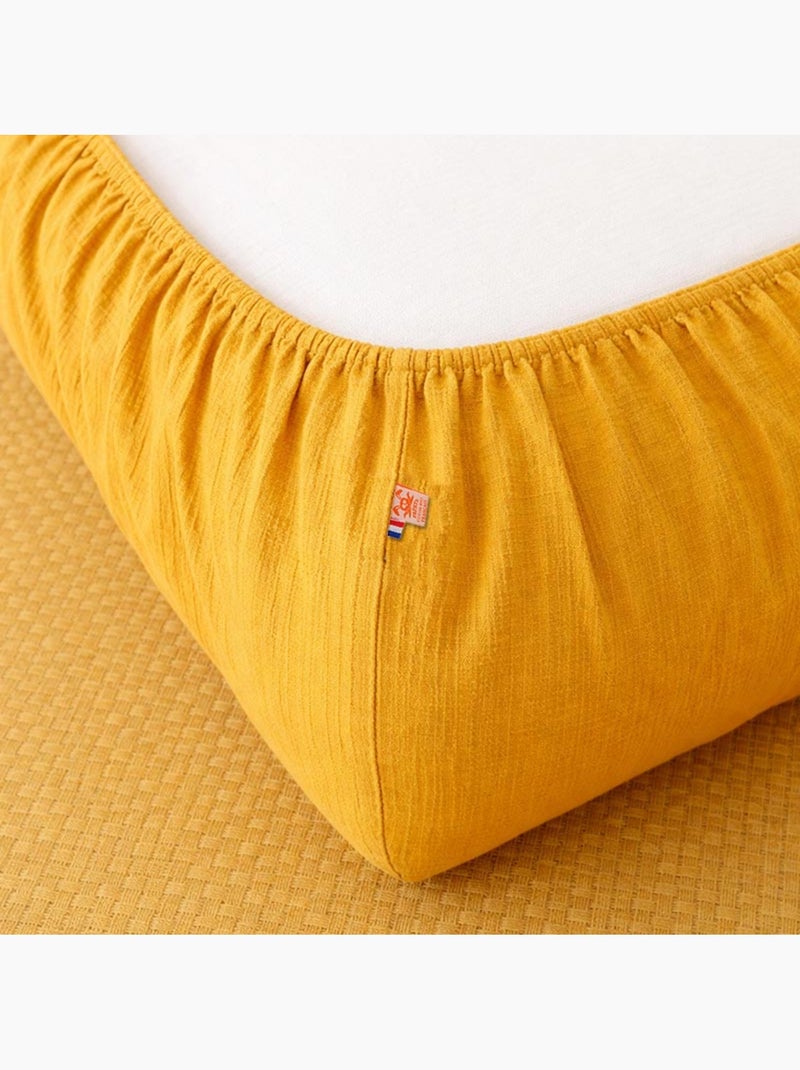 Sábana bajera de algodón orgánico miele Beige - Kiabi