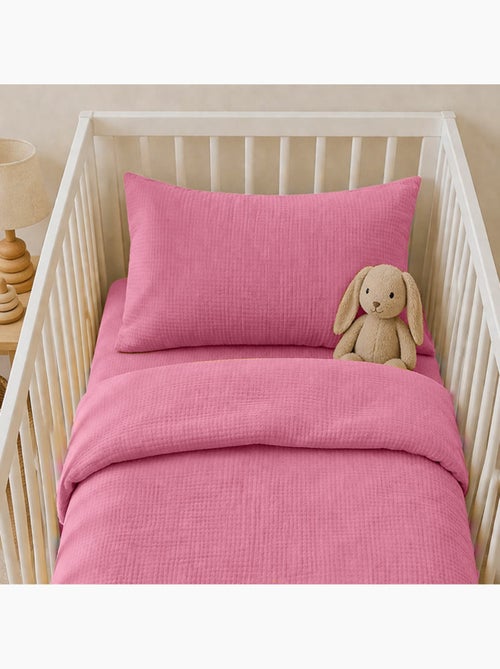 Sábana bajera de algodón orgánico rosa - Kiabi Sábana bajera de algodón orgánico rosa - Kiabi