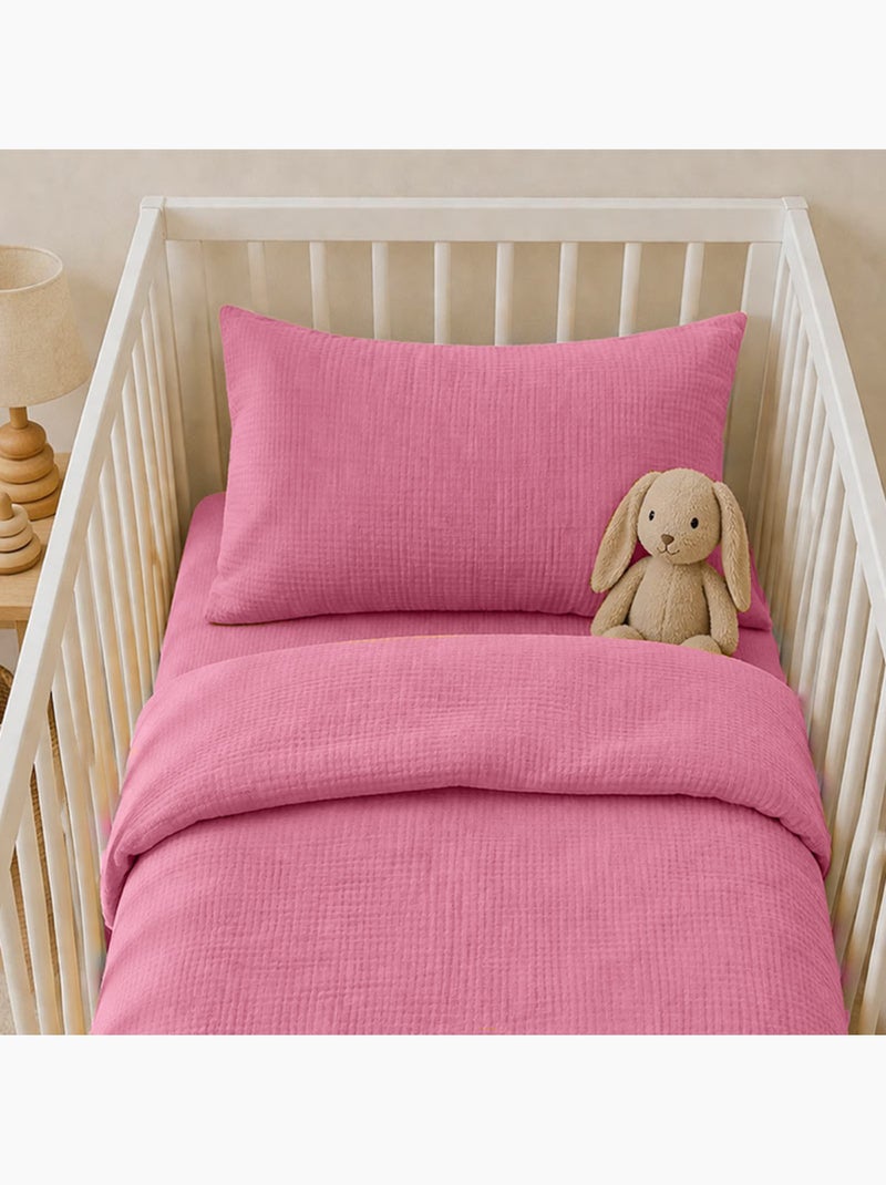 Sábana bajera de algodón orgánico rosa Rosa - Kiabi