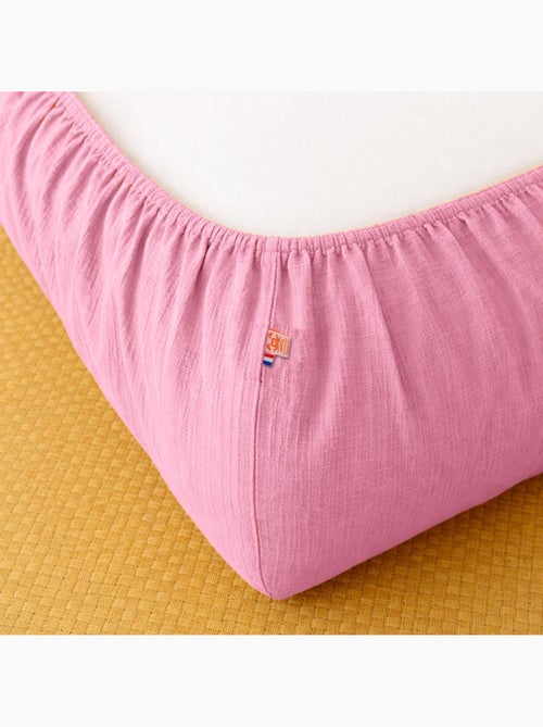 Sábana bajera de algodón orgánico rosa - Kiabi Sábana bajera de algodón orgánico rosa - Kiabi