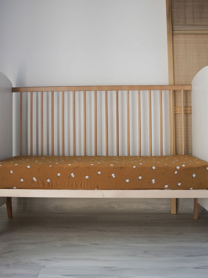 Sábana bajera de jersey de algodón con diseño infantil Bronce - Kiabi
