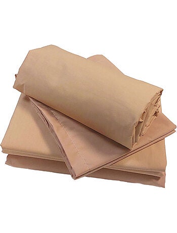 Sábana bajera de percal de algodón liso con fuelle de 30 cm