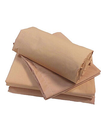 Sábana bajera de percal de algodón liso con fuelle de 40 cm