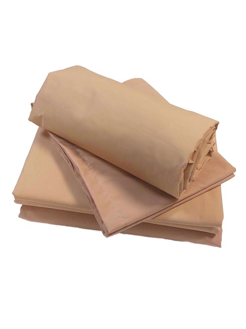 Sábana bajera de percal de algodón liso con fuelle de 40 cm - Kiabi Sábana bajera de percal de algodón liso con fuelle de 40 cm - Kiabi