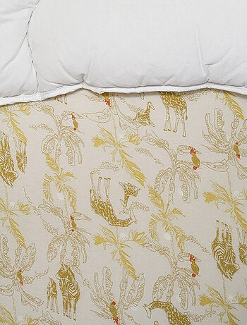 Sábana bajera de punto infantil con estampado de animales de la sabana