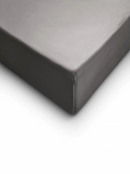 Sábana bajera de satén de algodón gris plata - Kiabi Sábana bajera de satén de algodón gris plata - Kiabi