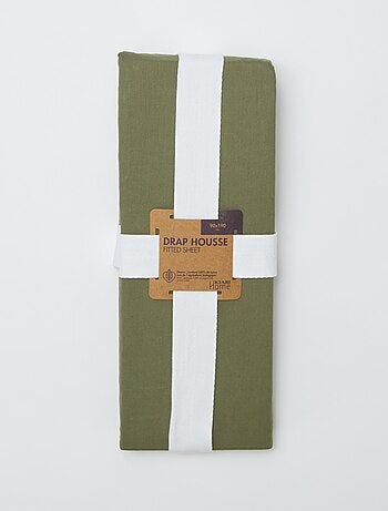 Sábana bajera individual (90x190) de algodón - Kiabi Home