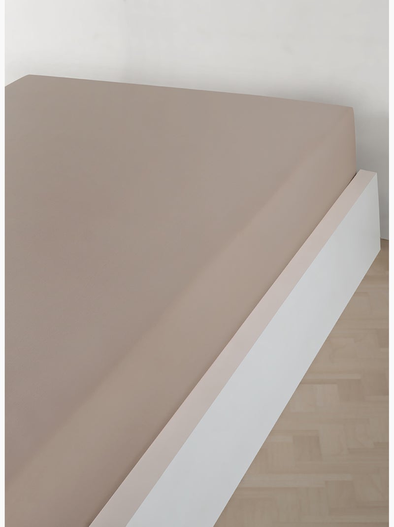 Sábana bajera jersey algodón-Beige Beige claro - Kiabi