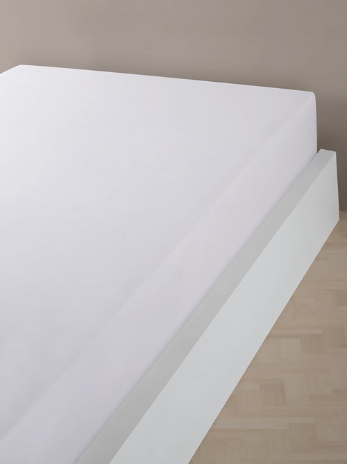 Sábana bajera jersey algodón-Blanco - Kiabi