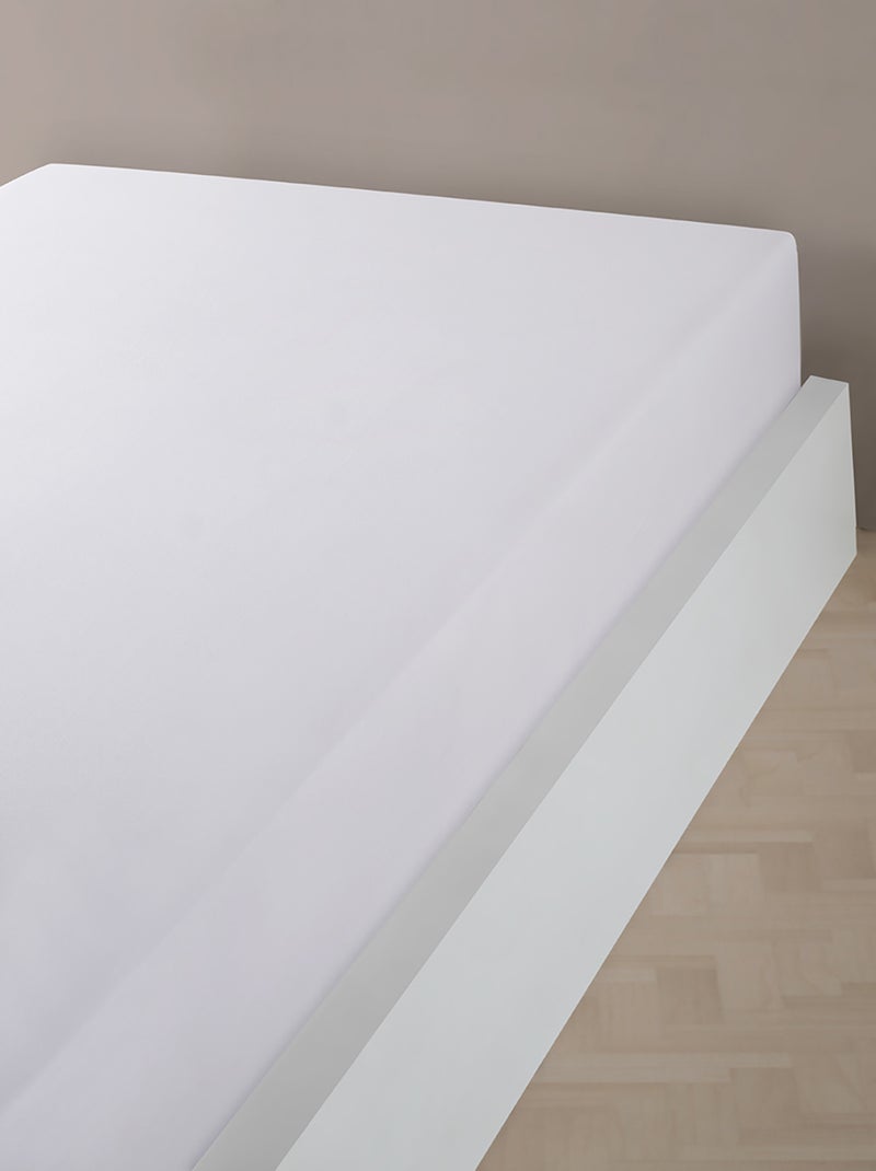 Sábana bajera jersey algodón-Blanco Blanco - Kiabi