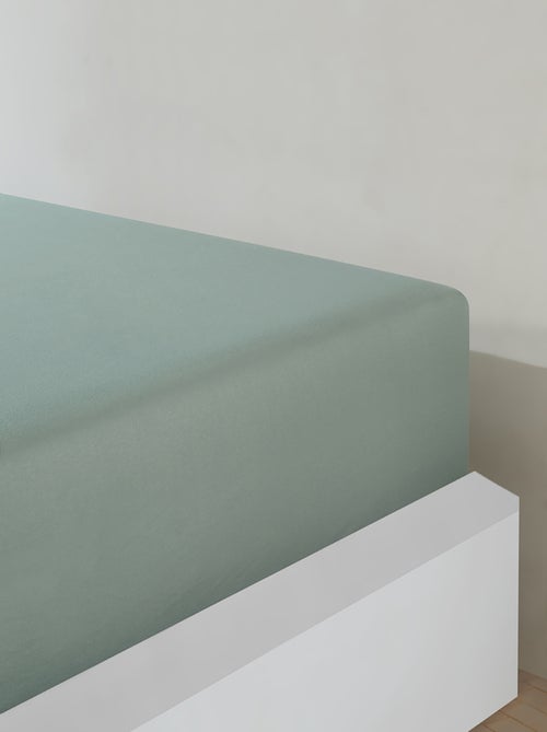 Sábana bajera jersey algodón-Verde celadón - Kiabi Sábana bajera jersey algodón-Verde celadón - Kiabi